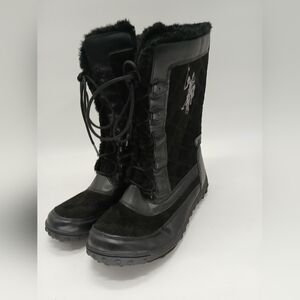 Black polo boots, size 9